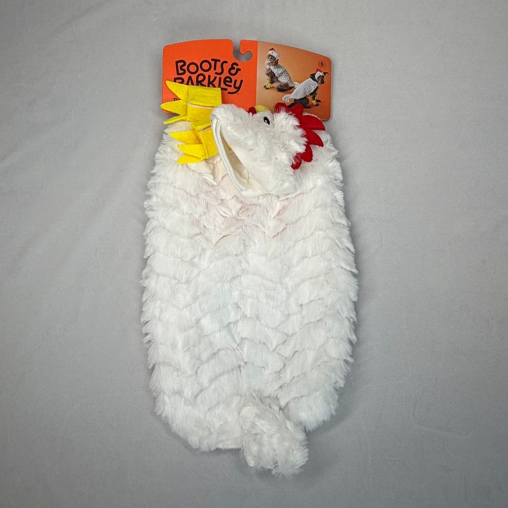Boots & Barkley Chicken Pet Costume Small White Plush Cat Dog Halloween Outfit